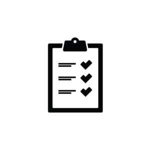 An illustrated icon of a checklist on a clipboard