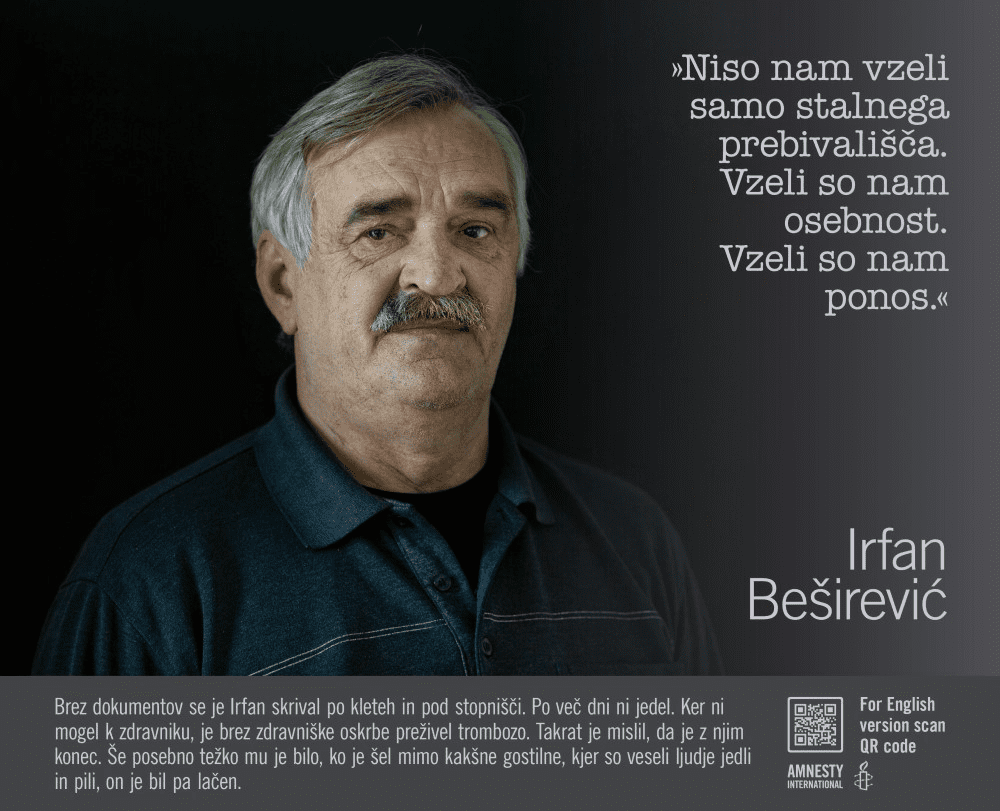 Portret izbrisanega Irfana Beširevića.