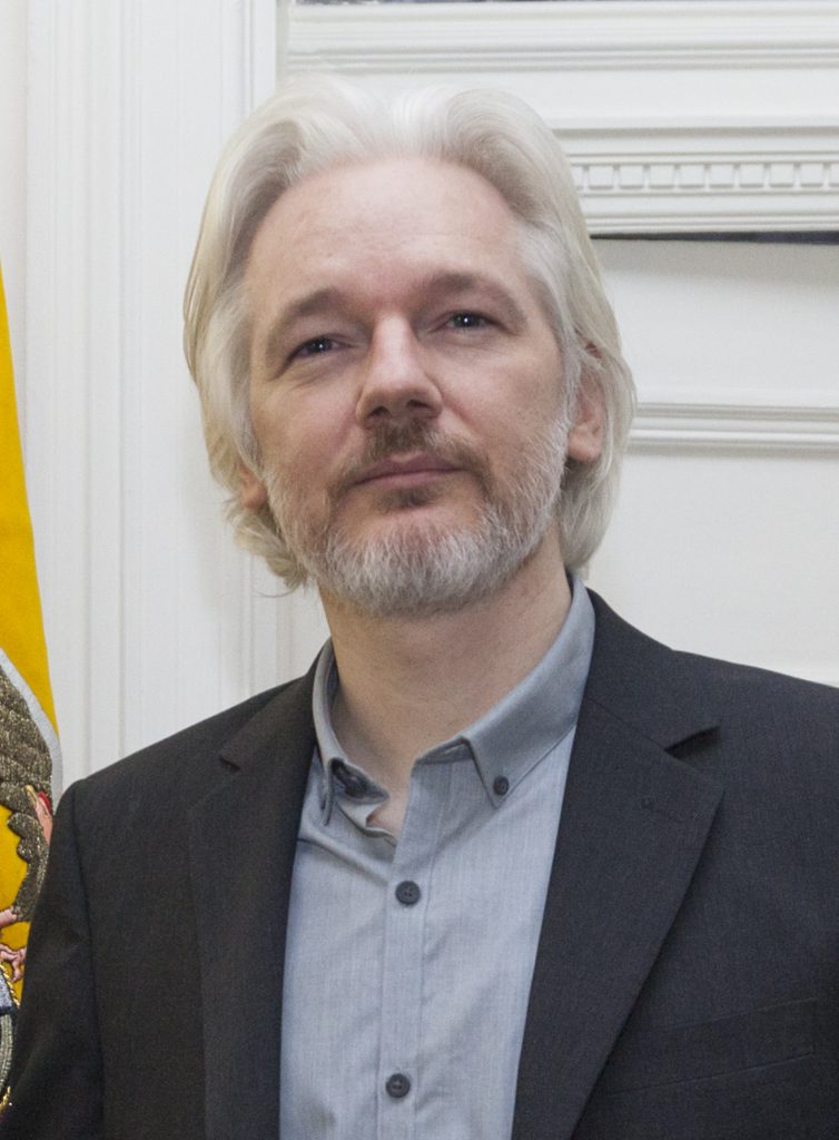 Ustanovitelj Wikileaksa Julian Assange na novinarski konferenci v Londonu (Združeno kraljestvo), 18. avgust 2014.